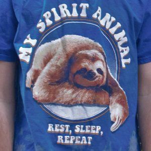 "My Spirit Animal... Eat, Sleep, Repeat" Bleach Dyed T-Shirt